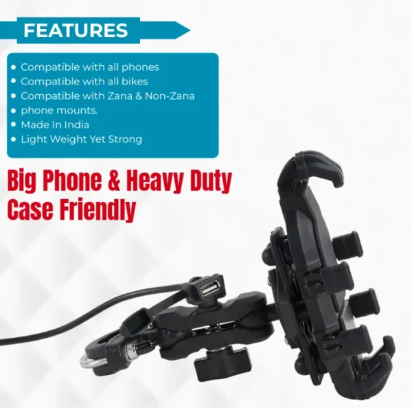 Universal Mobile Holder with USB Charger