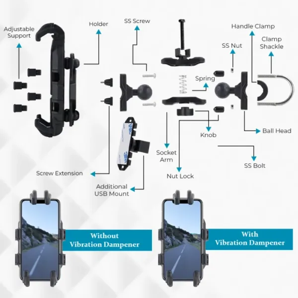 Universal Mobile Holder with USB Charger